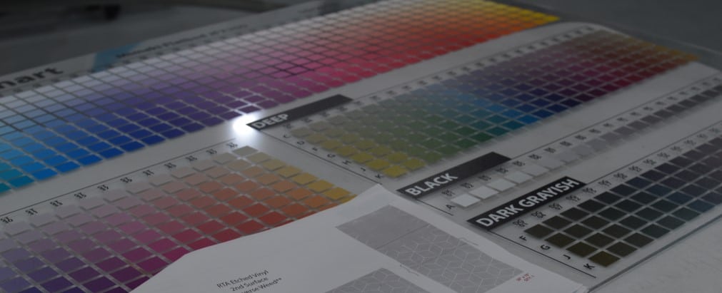 View of color printing option for vinyl