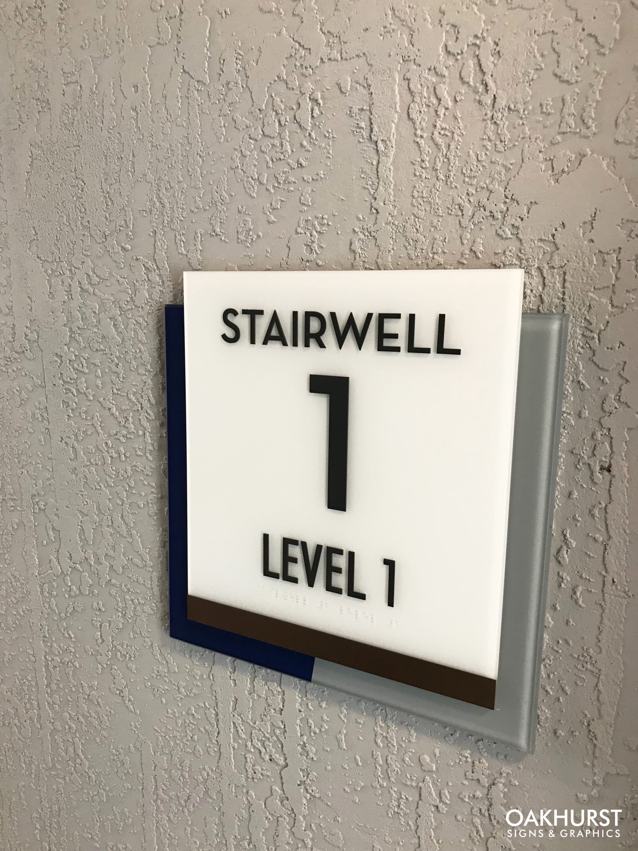 ADA signage labeling stairwell level