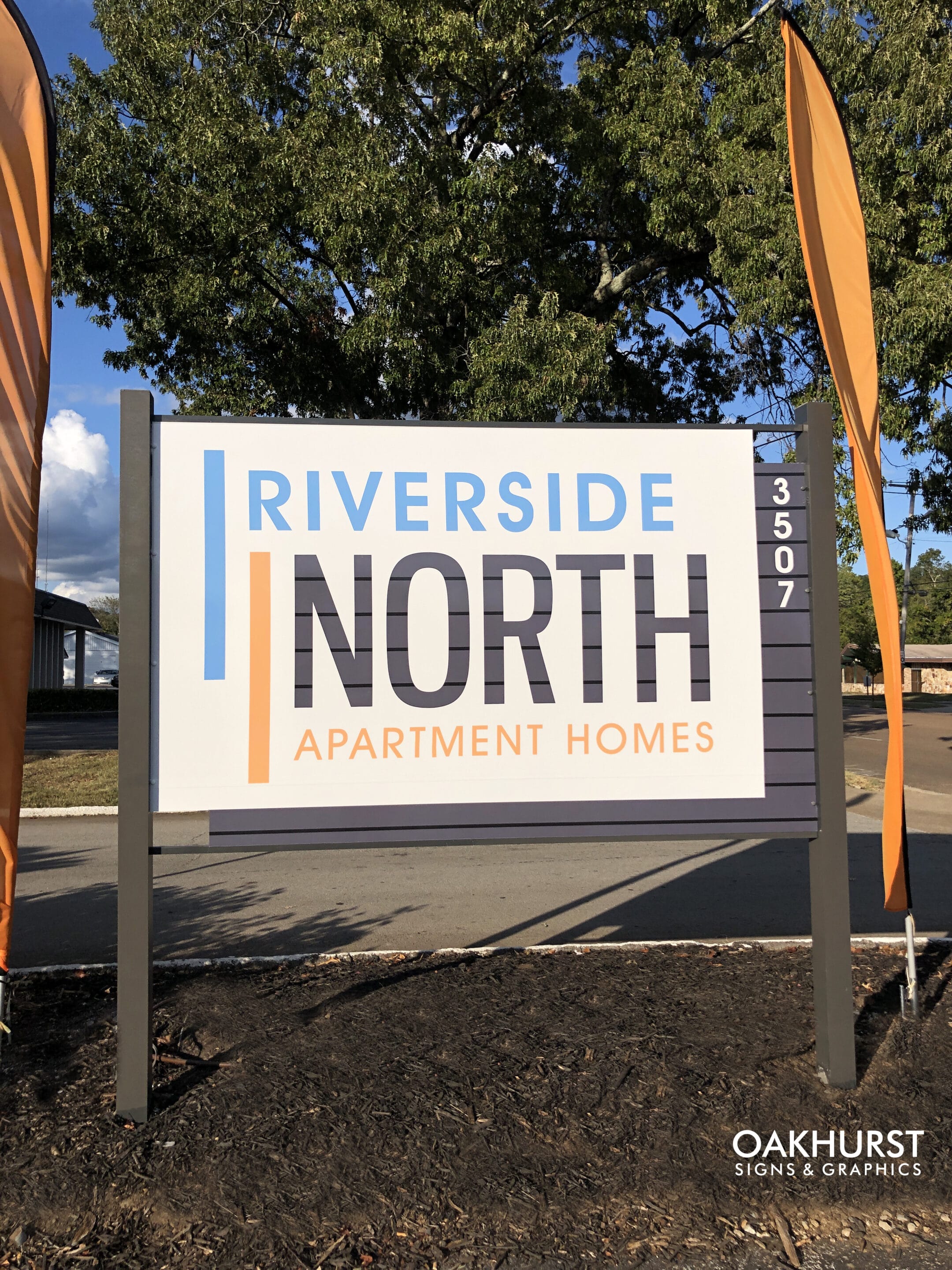 Riverside North Apartment Homes Post and Panel sign